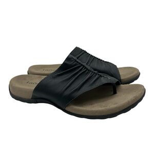 Taos Gift 2 Black Leather Sandals Arch Support Comfort Shoe  SZ 9.